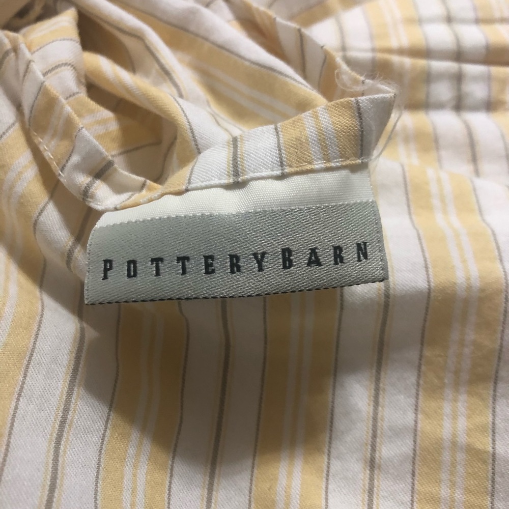 Pottery Barn F/Q duvet cover yellow ticking stripe